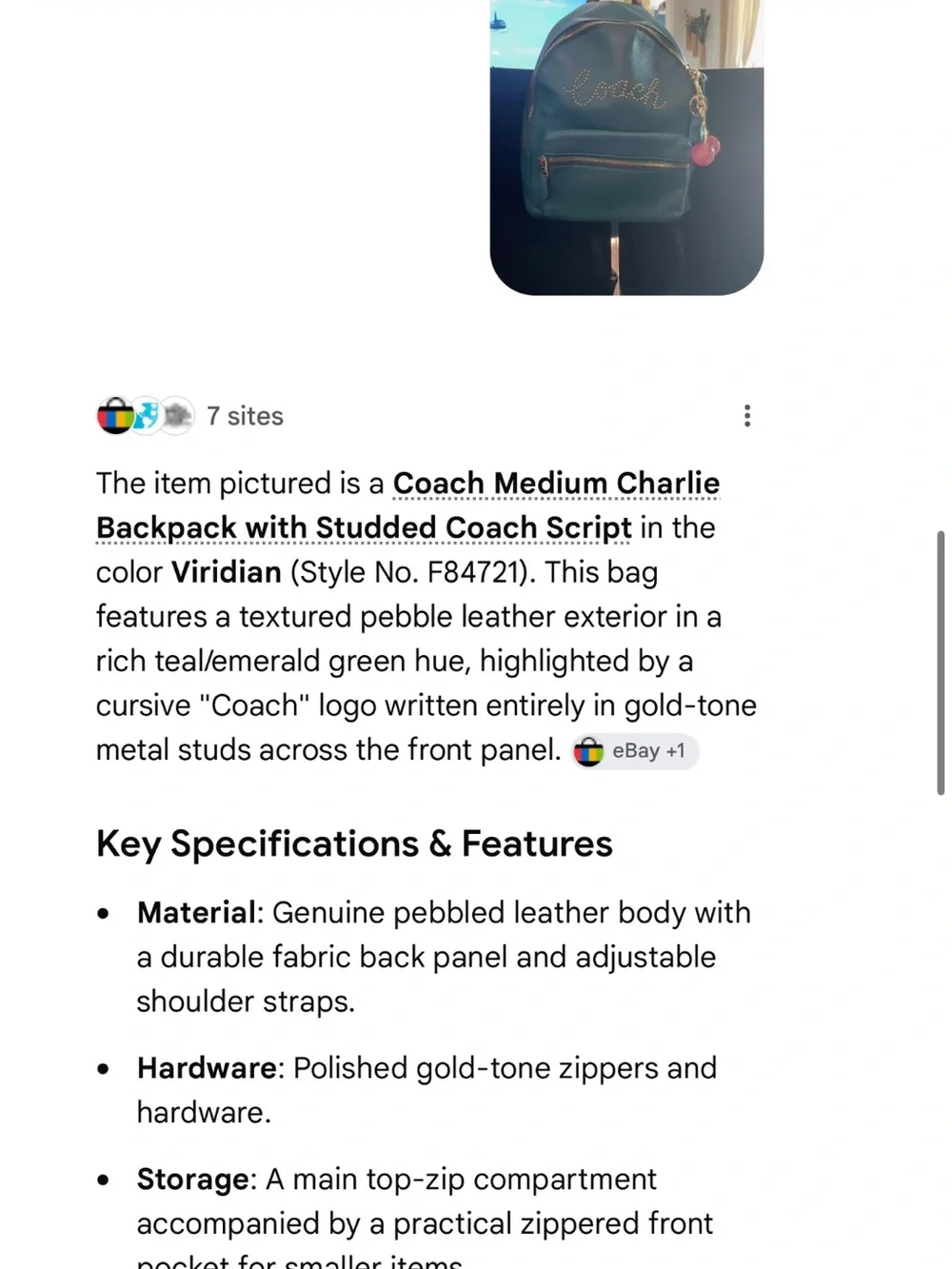 Coach 2019 viridian